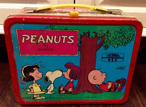 peanuts metal lunch box|peanuts lunch box 1970s.